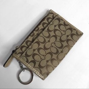 Coach Signature Logo Coin/Card Wallet